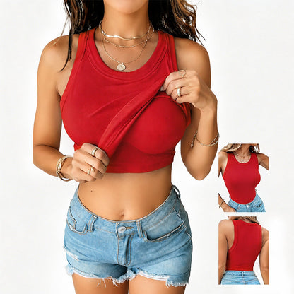 ☀️Summer Hot Sale｜Lulu Ebb Dupe Thick Ribbed Tank ✨Built-In Removable Bra 8-Pack